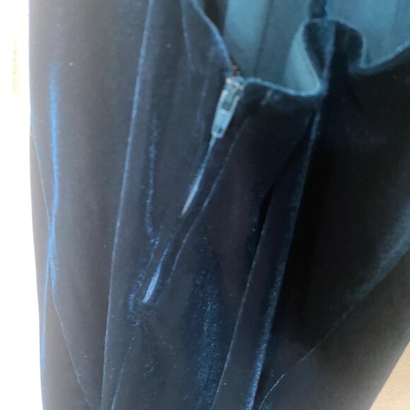 Blue Velvet Strappy Midi Dress By Dear Moon Size 7 Party Cocktail Holiday - Picture 10 of 15